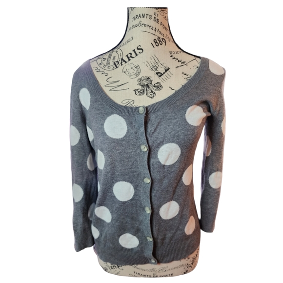 American Eagle Polka Dot Cardigan Sweater Size Medium - Picture 1 of 3